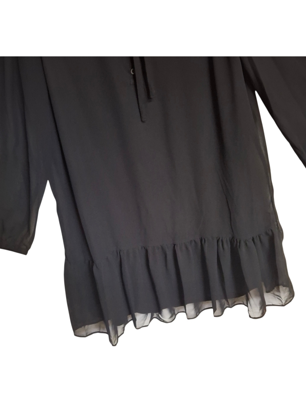 Draper James Long Sleeve Flounce Ruffle Tier Black Dress   Women Size Medium - Picture 10 of 15